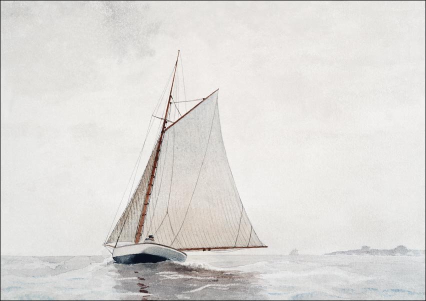 Galeria Plakatu, Plakat, Sailing off Gloucester, Winslow Homer, 42x29,7 cm