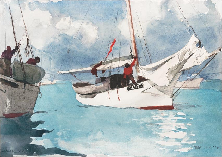 Galeria Plakatu, Plakat, Fishing Boats, Key West, Winslow Homer, 42x29,7 cm