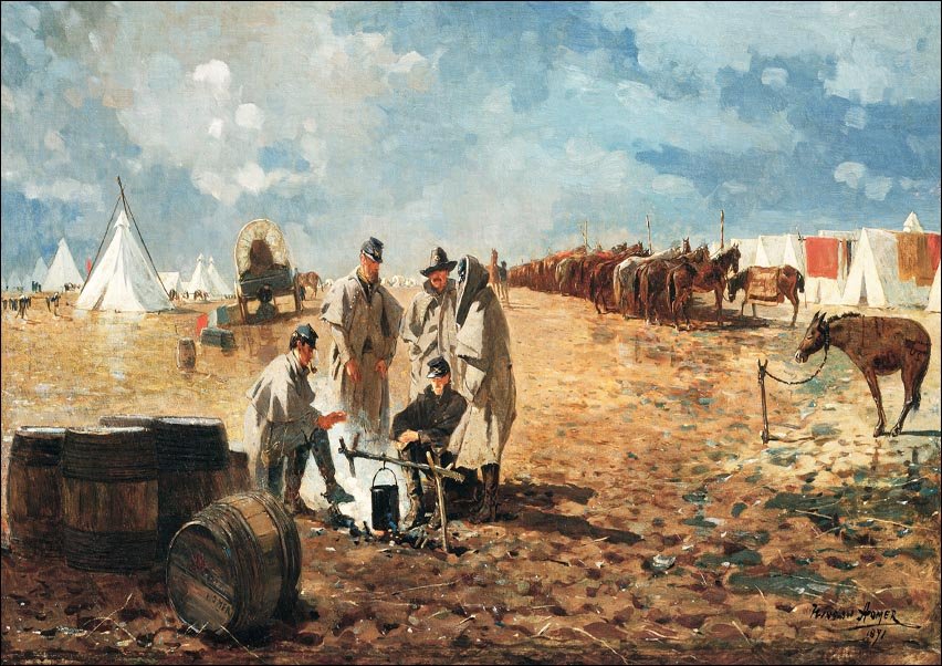 Galeria Plakatu, Plakat, Rainy Day in Camp, Winslow Homer, 50x40 cm