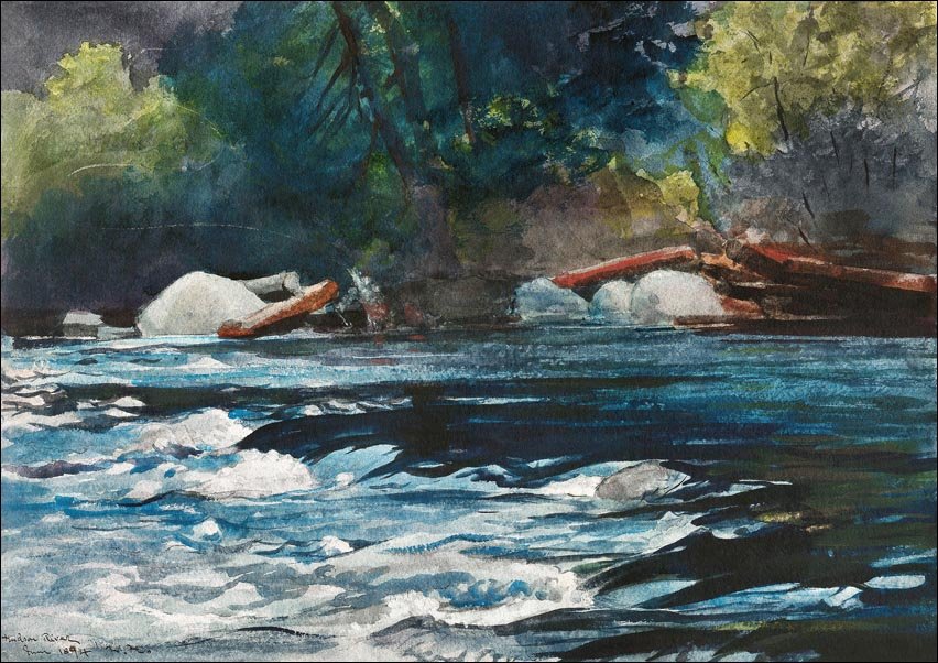 Galeria Plakatu, Plakat, The Rapids, Hudson River, Adirondacks, Winslow Homer, 42x29,7 cm