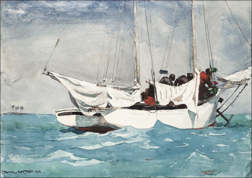 Galeria Plakatu, Plakat, Key West, Hauling Anchor, Winslow Homer, 50x40 cm