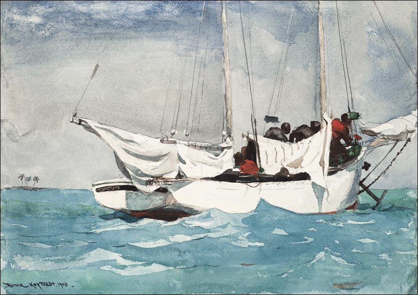 Galeria Plakatu, Plakat, Key West, Hauling Anchor, Winslow Homer, 59,4x42 cm