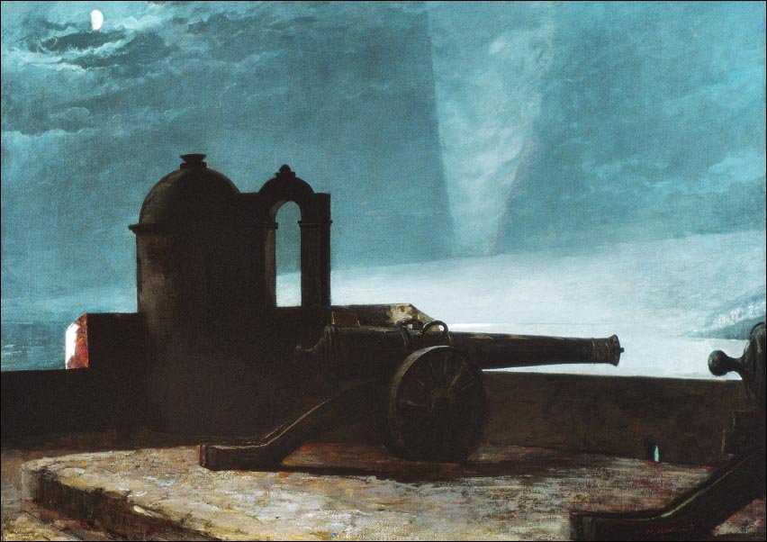Galeria Plakatu, Plakat, Searchlight on Harbor Entrance, Santiago de Cuba, Winslow Homer, 30x20 cm