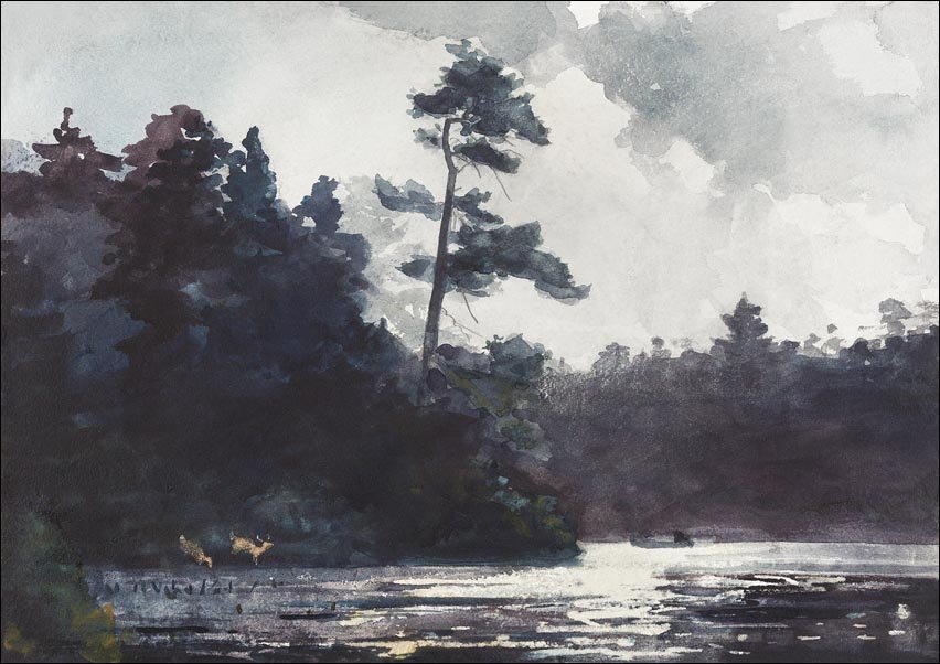 Galeria Plakatu, Plakat, Adirondack Lake, Winslow Homer, 50x40 cm