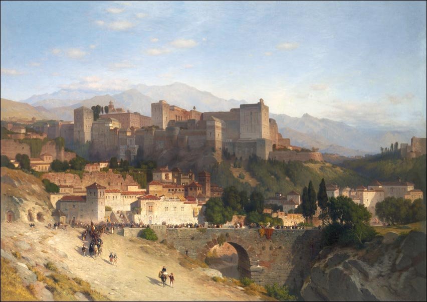 Galeria Plakatu, Plakat, The Hill of the Alhambra, Granada, Samuel Colman, 100x70 cm
