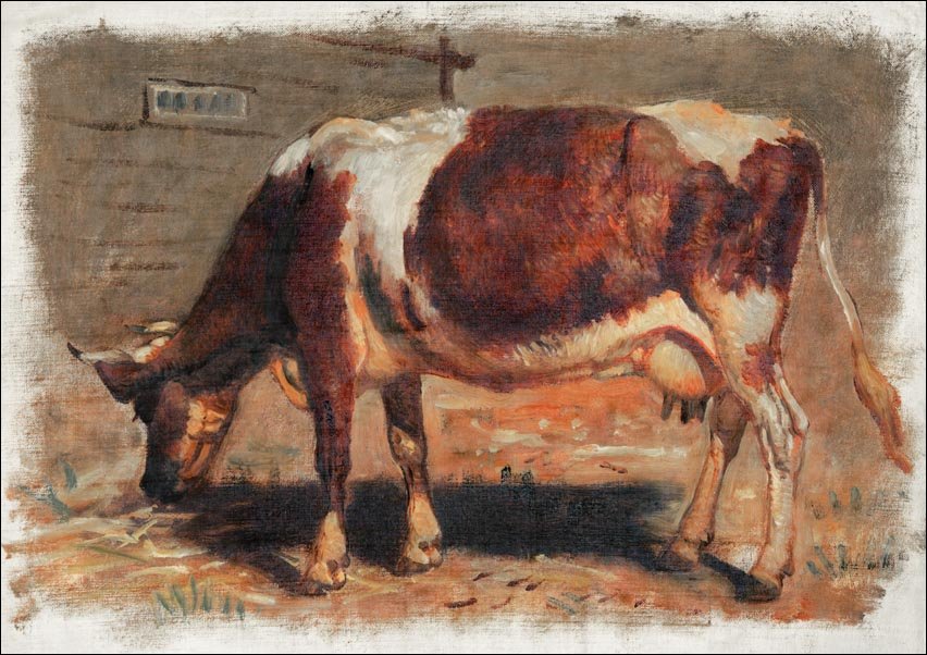 Galeria Plakatu, Plakat, Study of a Grazing Cow, Samuel Colman, 100x70 cm