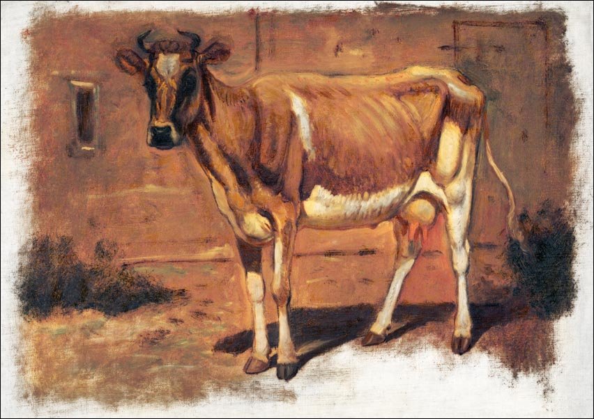 Galeria Plakatu, Plakat, Study of a Standing Cow, Farmington, Samuel Colman, 50x40 cm