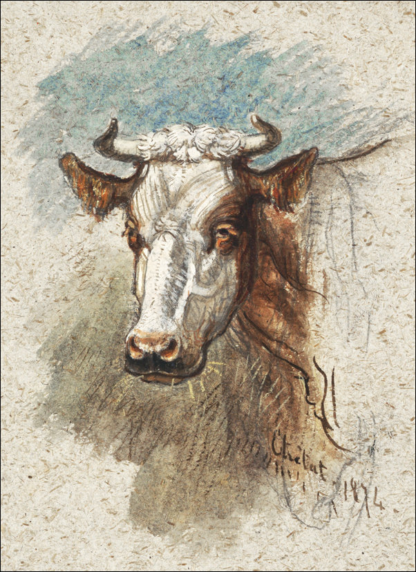 Galeria Plakatu, Plakat, Head of a Cow, Étretat, Samuel Colman, 40x50 cm