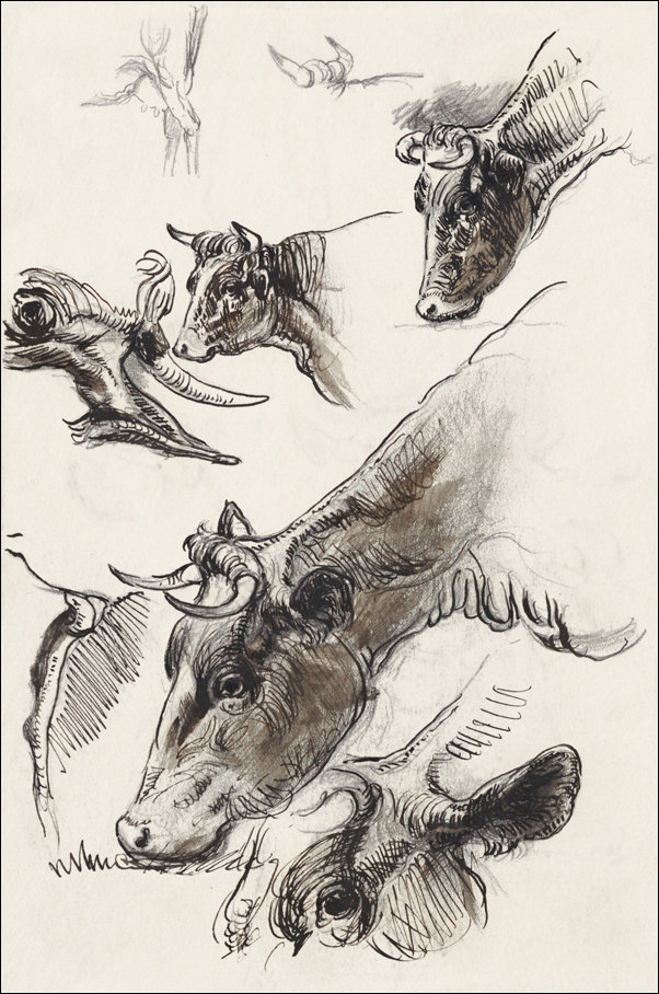 Galeria Plakatu, Plakat, Sketches of Cattle, Irvington, Samuel Colman, 40x60 cm