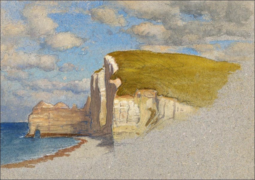 Galeria Plakatu, Plakat, Cliffs at Étretat, Samuel Colman, 100x70 cm