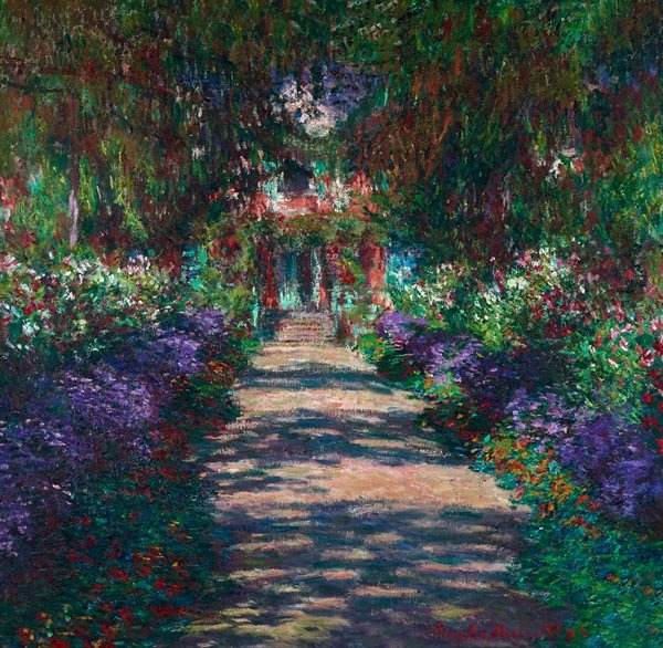 Galeria Plakatu, Plakat, Eine Allee in Monets Garten in Giverny, Claude Monet, 40x40 cm