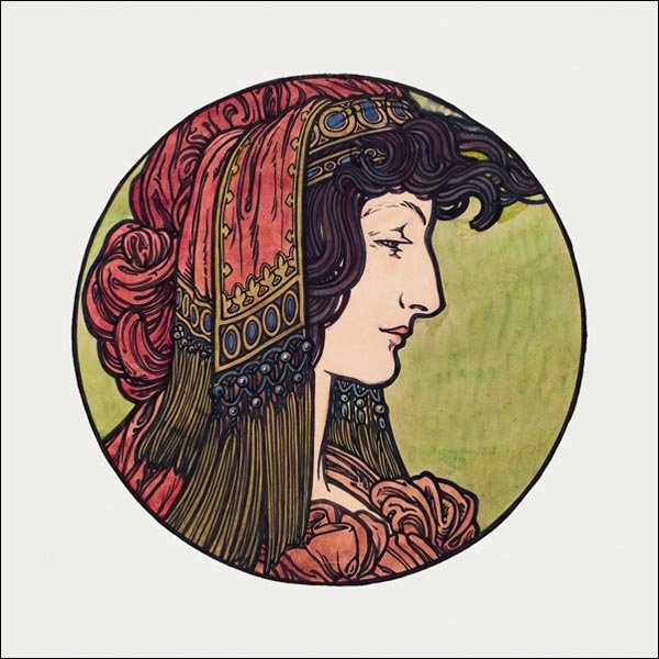 Galeria Plakatu, Plakat, Stained glass window for the facade of the Fouquet boutique, Alphonse Maria Mucha, 40x40 cm