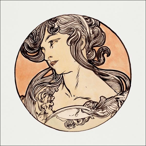 Galeria Plakatu, Plakat, Stained glass window for the facade of the Fouquet boutique, Alphonse Maria Mucha, 40x40 cm
