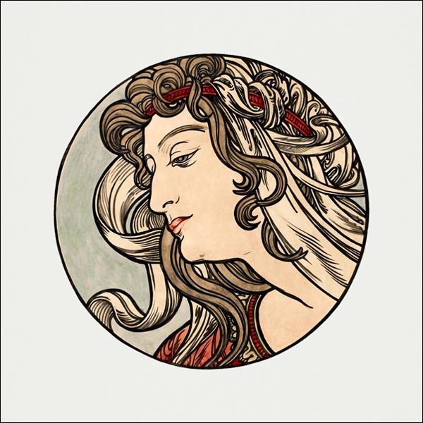 Galeria Plakatu, Plakat, Stained glass window for the facade of the Fouquet boutique, Alphonse Maria Mucha, 40x40 cm