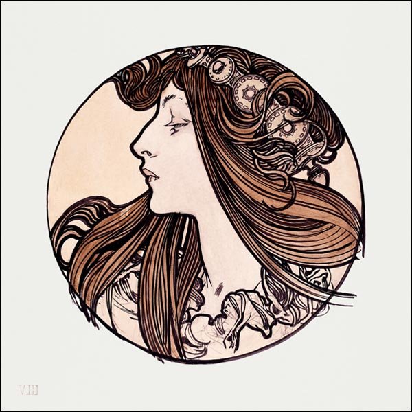 Galeria Plakatu, Plakat, Stained glass window for the facade of the Fouquet boutique, Alphonse Maria Mucha, 40x40 cm