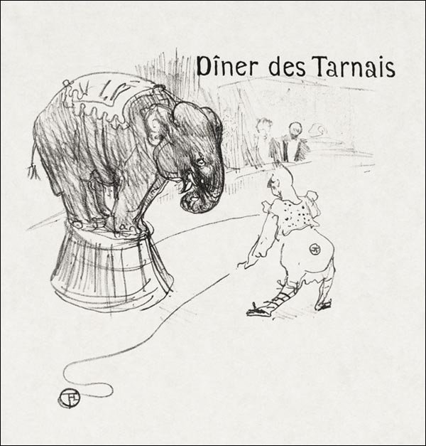 Galeria Plakatu, Plakat, Menu from the Dinner Tarnais, Henri De Toulouse-Lautrec, 40x40 cm