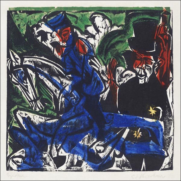 Galeria Plakatu, Plakat, Schlemihl Encounters the Little Gray Man on the Road, Ernst Ludwig Kirchner, 40x40 cm