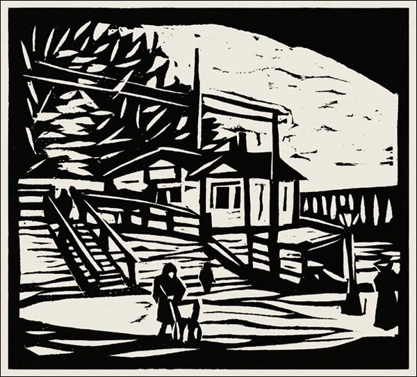 Galeria Plakatu, Plakat, Shed on the Bank of the Elbe, Ernst Ludwig Kirchner, 40x40 cm