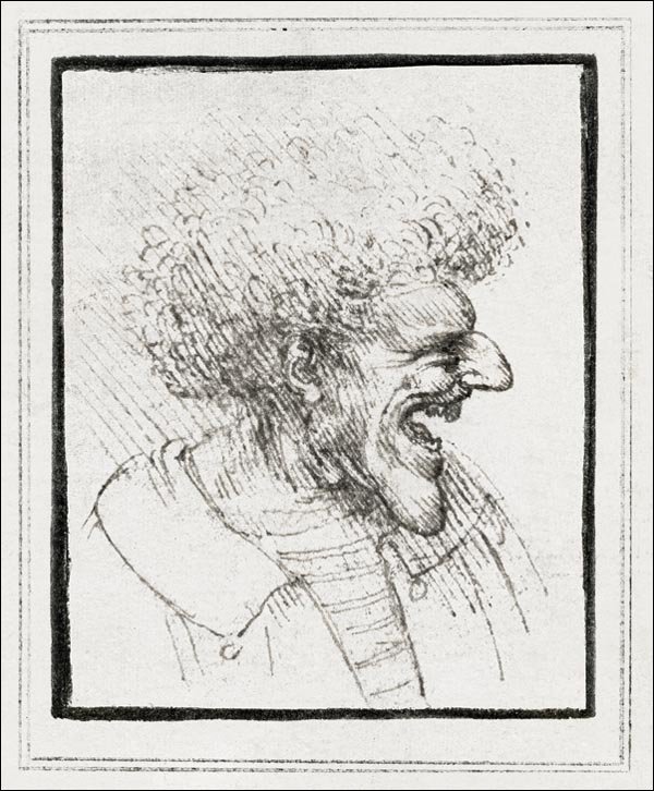 Galeria Plakatu, Plakat, Caricature of a Man with Bushy Hair, Leonardo Da Vinci, 30x30 cm