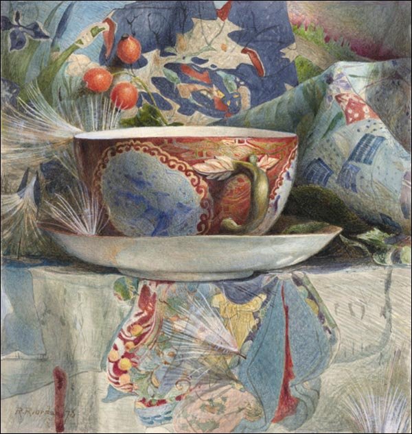 Galeria Plakatu, Plakat, Still Life with Tea Cup, Samuel Colman, 40x40 cm