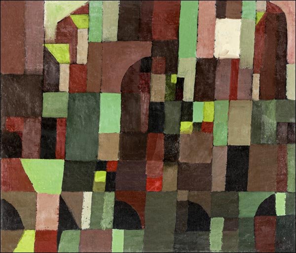 Galeria Plakatu, Plakat, Red and Green Architecture, Paul Klee, 30x30 cm