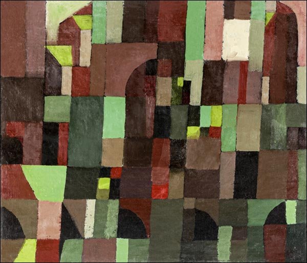 Galeria Plakatu, Plakat, Red and Green Architecture, Paul Klee, 40x40 cm