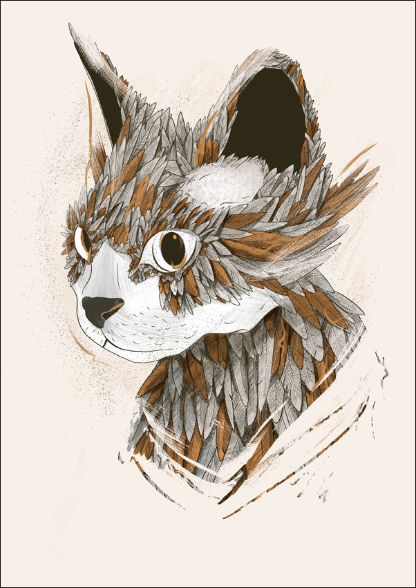 Galeria Plakatu, Feathered Cat, 40x50 cm