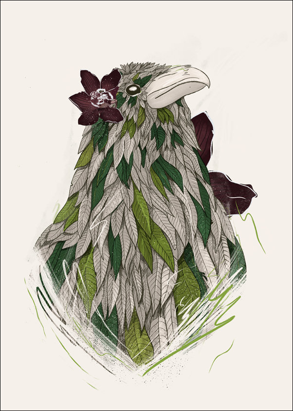 Galeria Plakatu, Feathered Raven, 70x100 cm