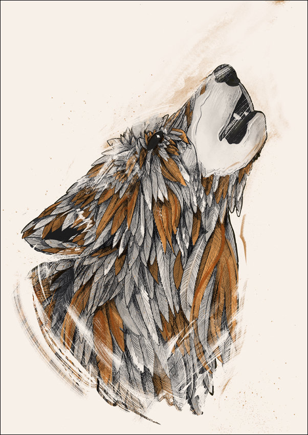 Galeria Plakatu, Feathered Wolf 2, 61x91,5 cm