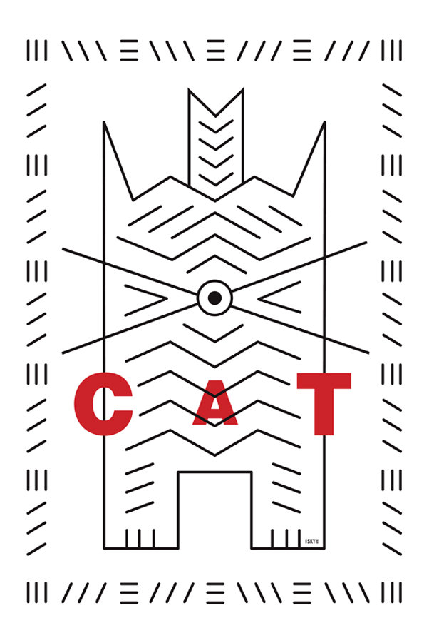 Galeria Plakatu, Cat white, 42x59,4 cm