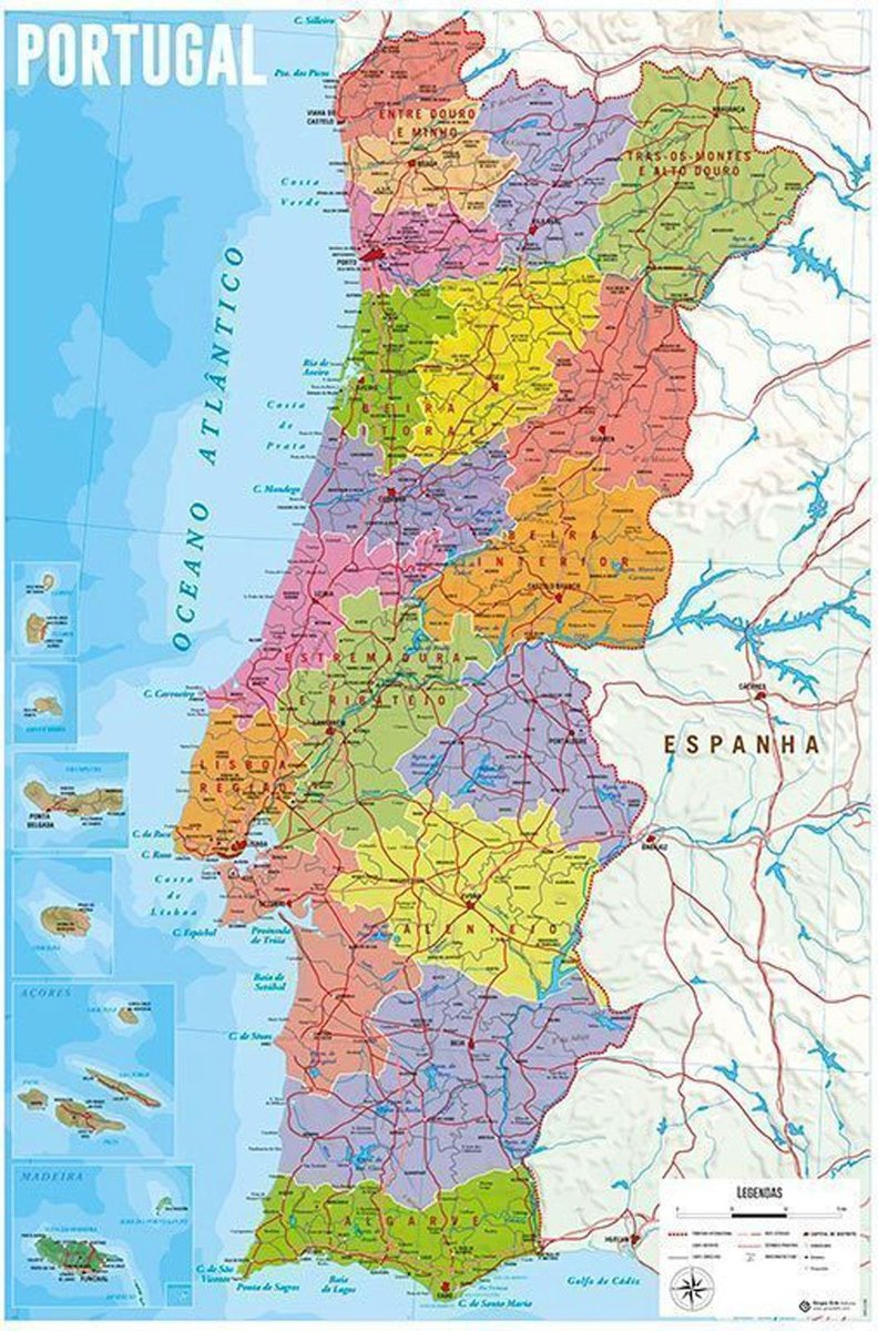 Galeria Plakatu, Mapa Portugalii, 61x91,5 cm