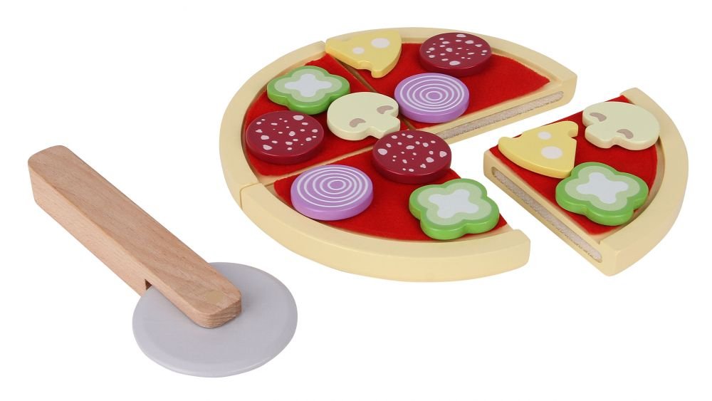 EcoToys Zabawka drewniana pizza do krojenia dla dzieci 2040