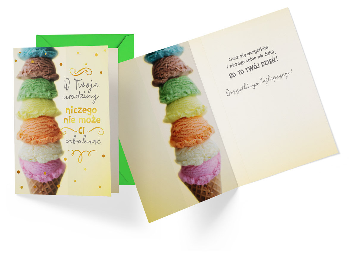 Karnet PR-364 Urodziny Lody