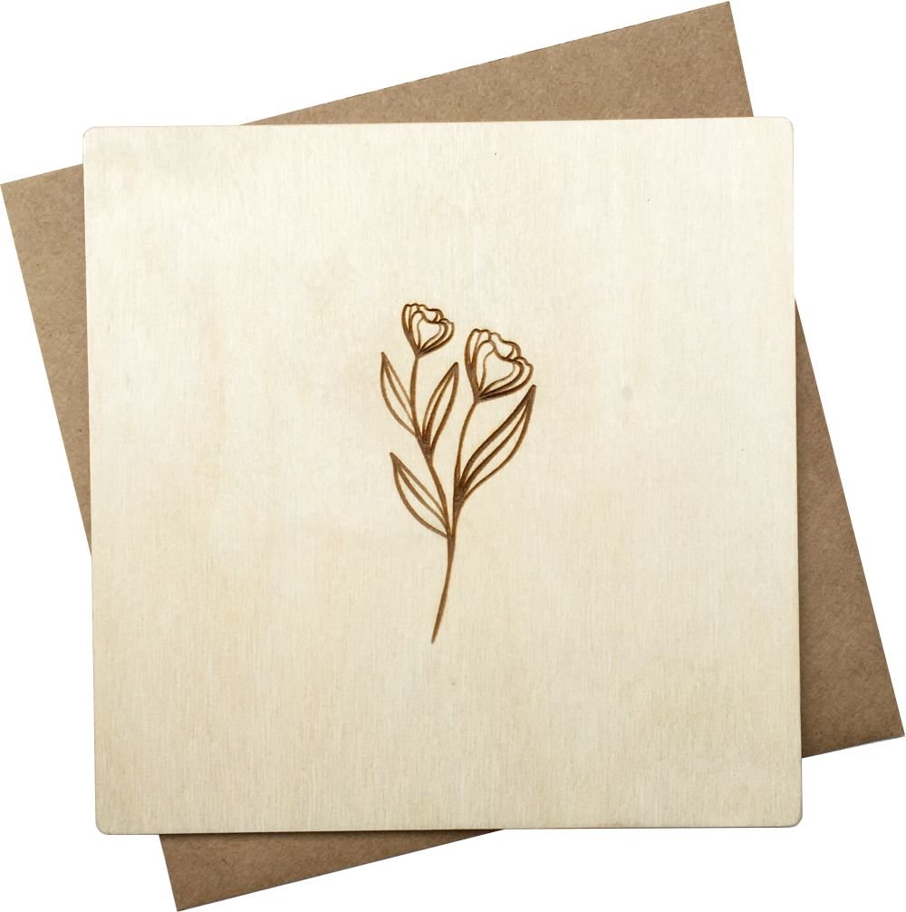Kartka drewniana minimalistyczna / POSTWOOD