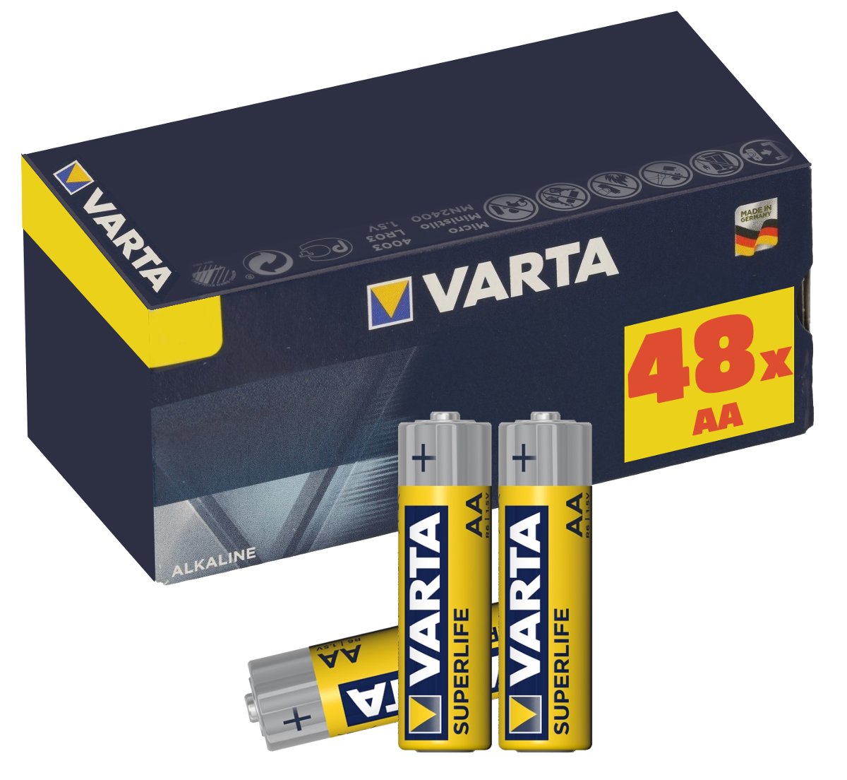 Zestaw 48x baterie AA VARTA R6 Superlife cynkowo-węglowe