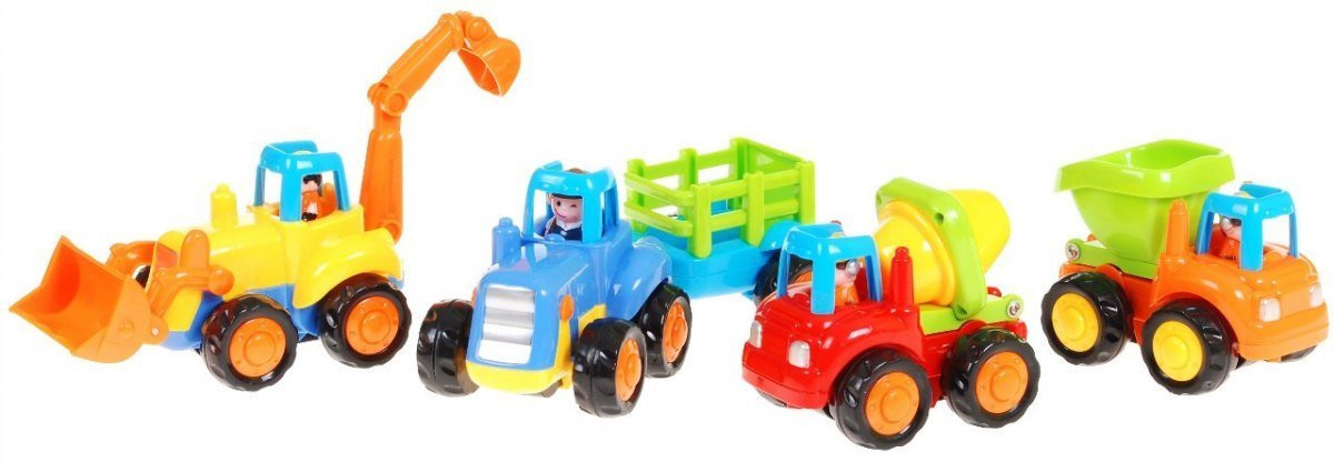 Huile Toys Zestaw bezpiecznych 4 POJAZDÓW Z NAPĘDEM 326 326