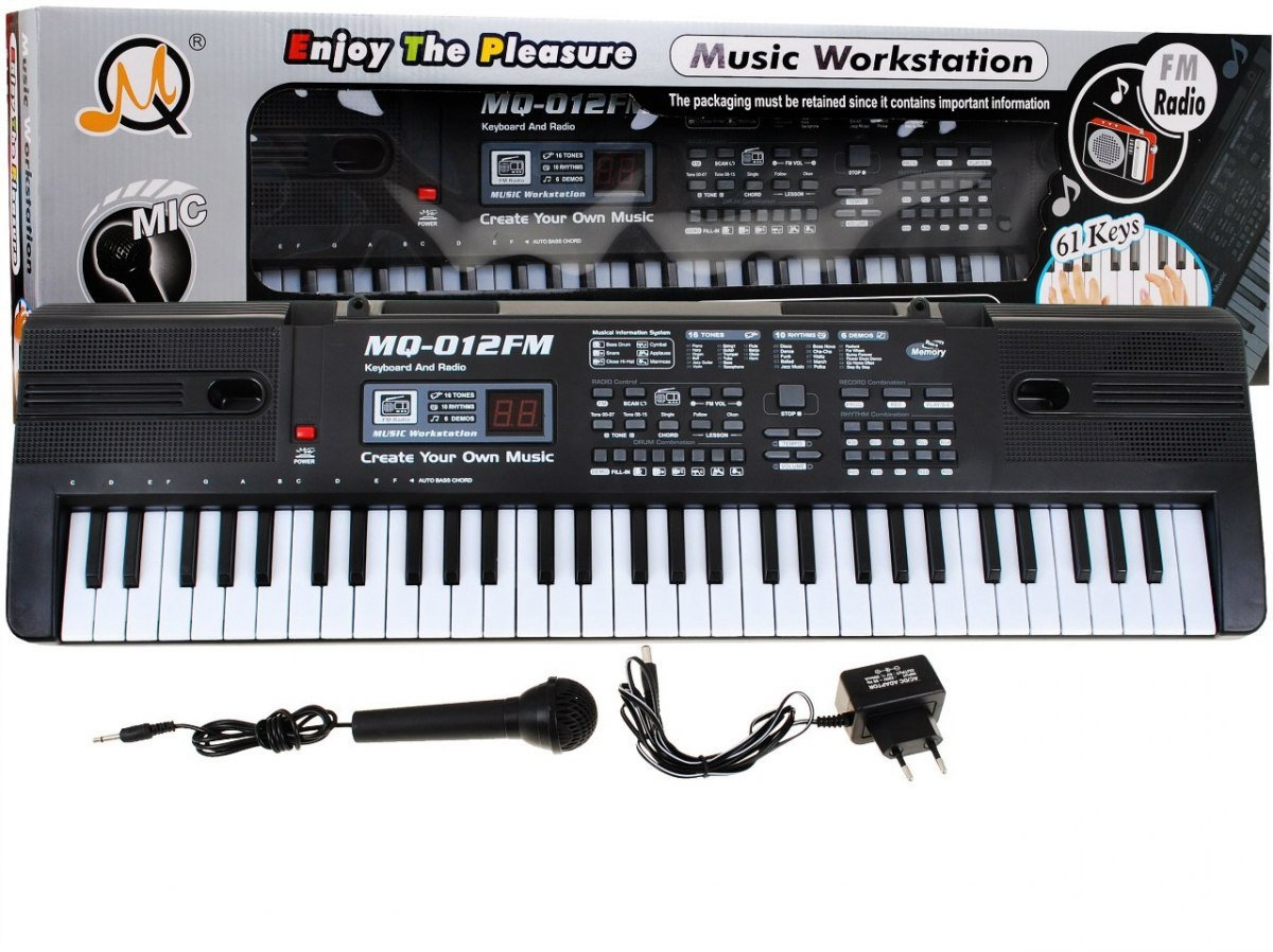 Organy keyboard z mikrofonem radio