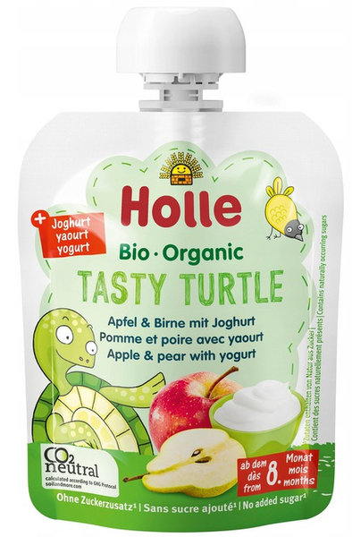 Holle Baby Mus Owocowy z Jogurtem Smaczny Żółwik 85g, 8 m+, BIO