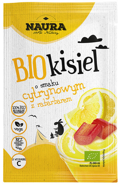 Kisiel o smaku cytrynowo-rabarbarowym BIO 38 g Naura M00-91F3-28245
