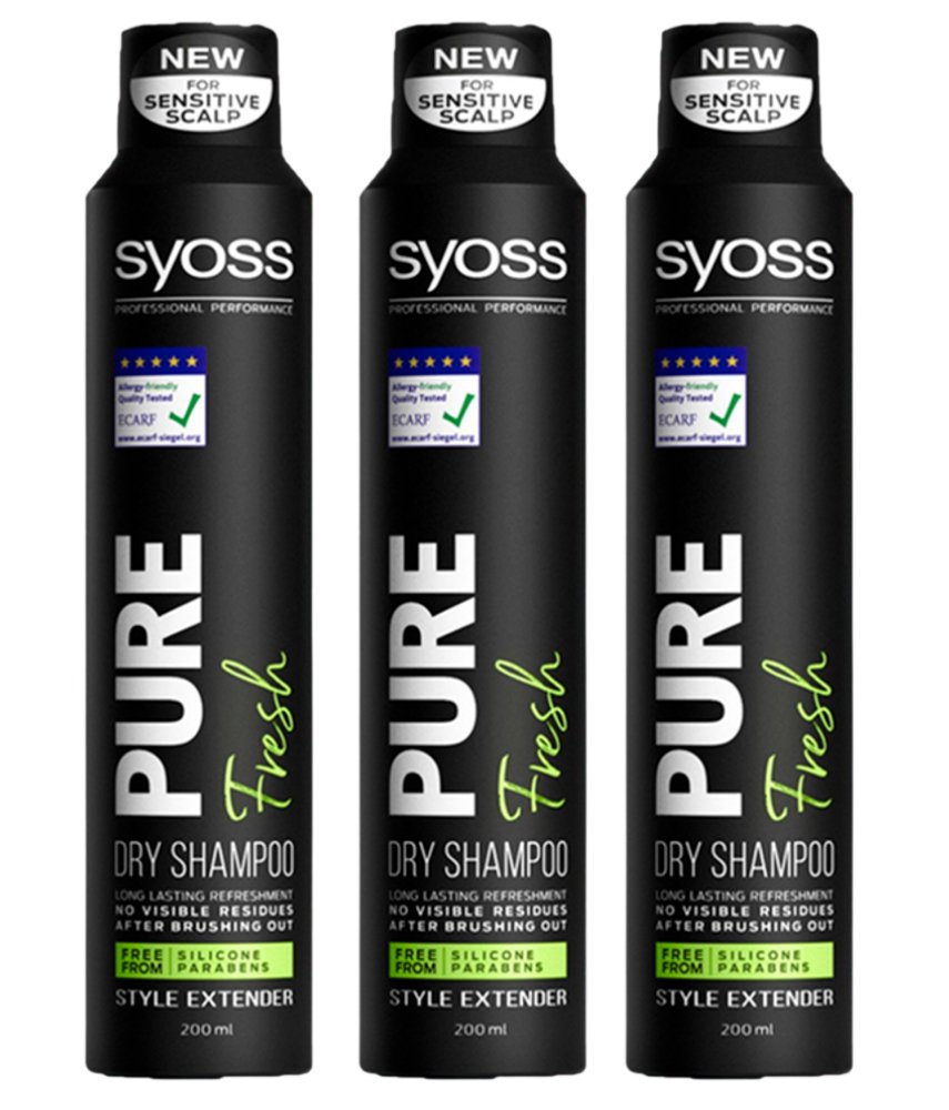3X Suchy Szmapon Do Włosów Odświeżający 200Ml Syoss