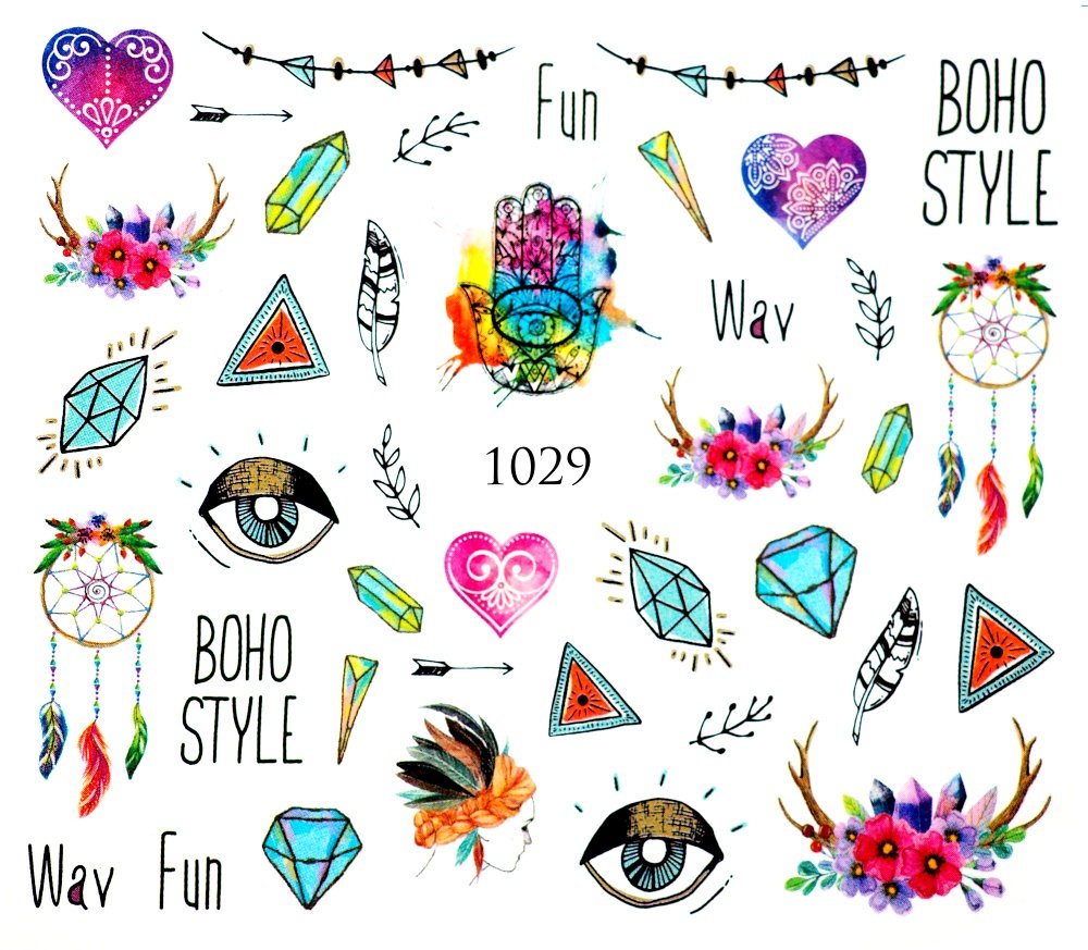 Naklejki wodne na paznokcie - nr 1029