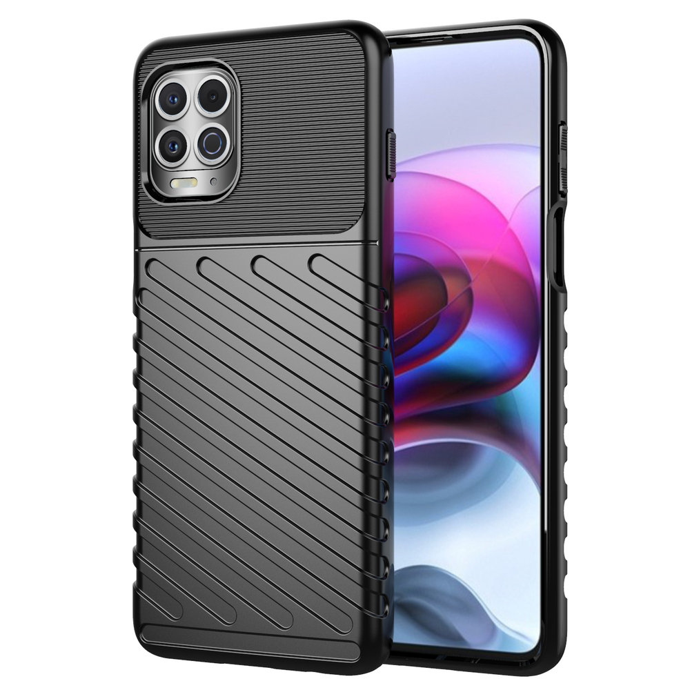 Hurtel Thunder Case elastyczne pancerne etui pokrowiec Motorola Moto G100 / Edge S czarny