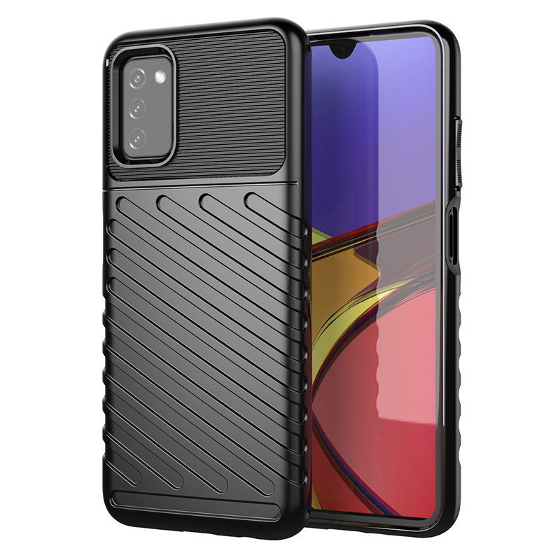 Hurtel Thunder Case elastyczne pancerne etui pokrowiec Samsung Galaxy A03s czarny