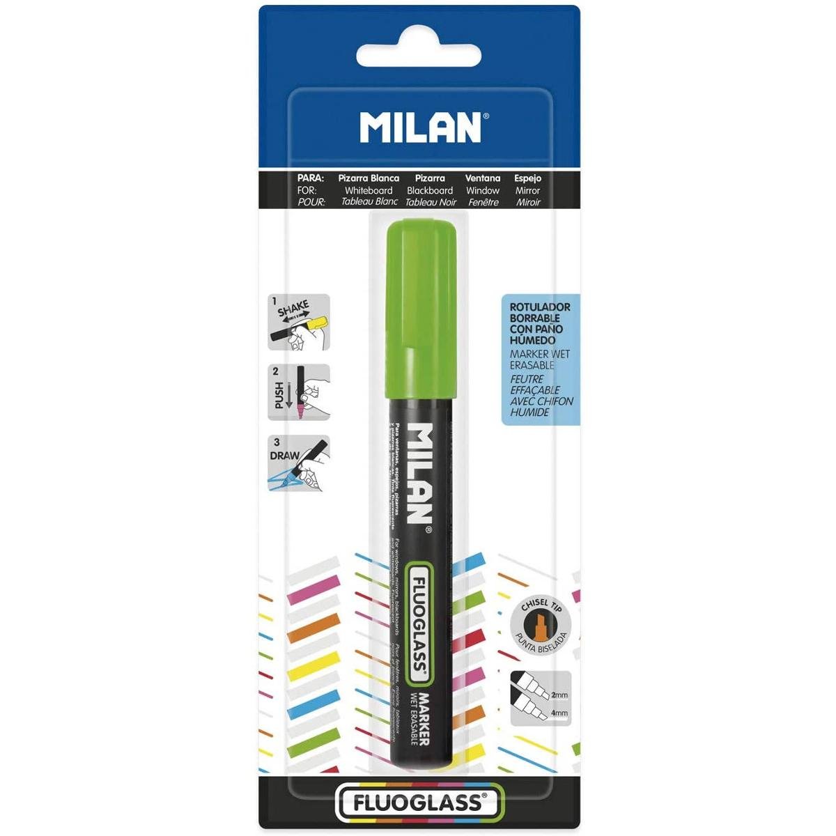 Milan MBWM10391 Fluoglass Flamaster do pisania po szkle kolor zielony