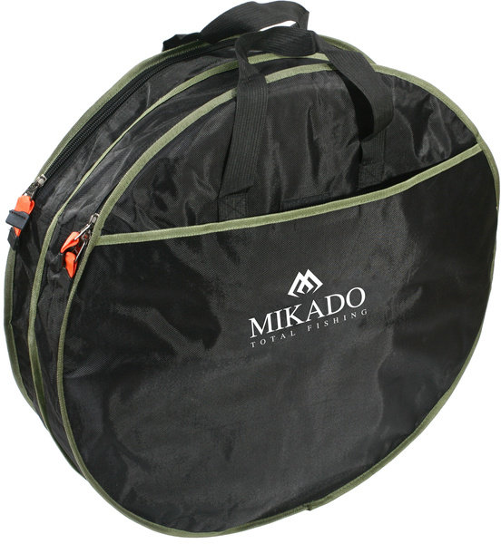 Torba wędkarska Mikado na siatki 2 komorowa - okrągła (63x17cm) - Czarno/Zielony