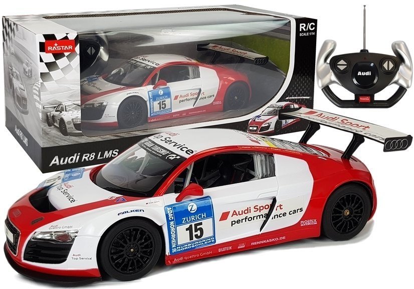 Rastar Auto R/C Audi R8 LMS 1:14 Biało-Czerwone 6025