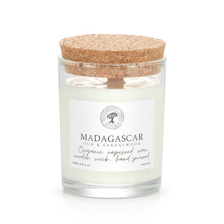 Madagascar - naturalna świeca rzepakowa, drewniany knot, bez ftalanów 200ml