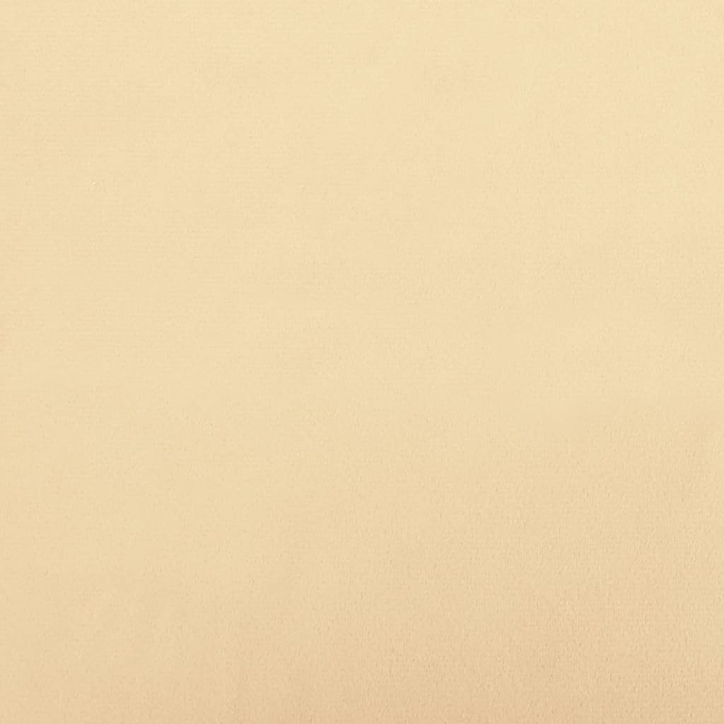 shumee Fotel z podnóżkiem kremowy tapicerowany aksamitem