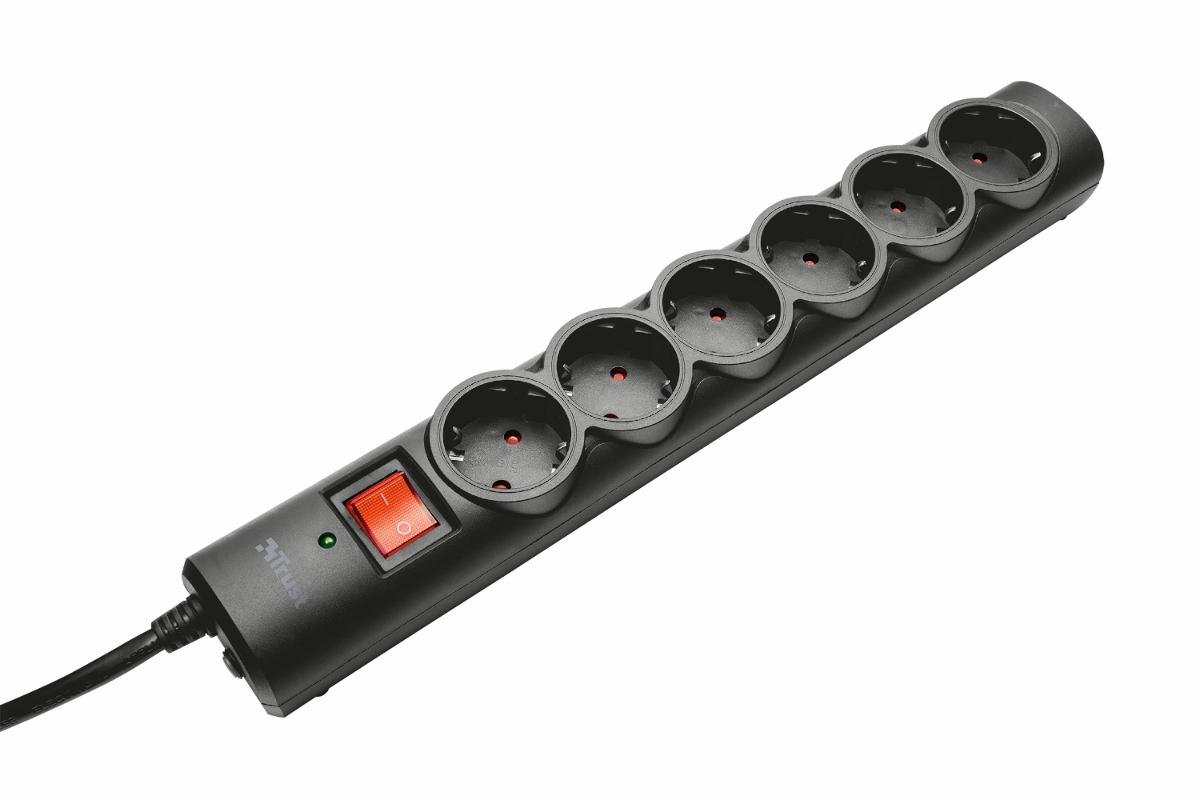 Trust Surge Guard ochrona przeciwprzepięciowa (z 6 portami) czarna 21059