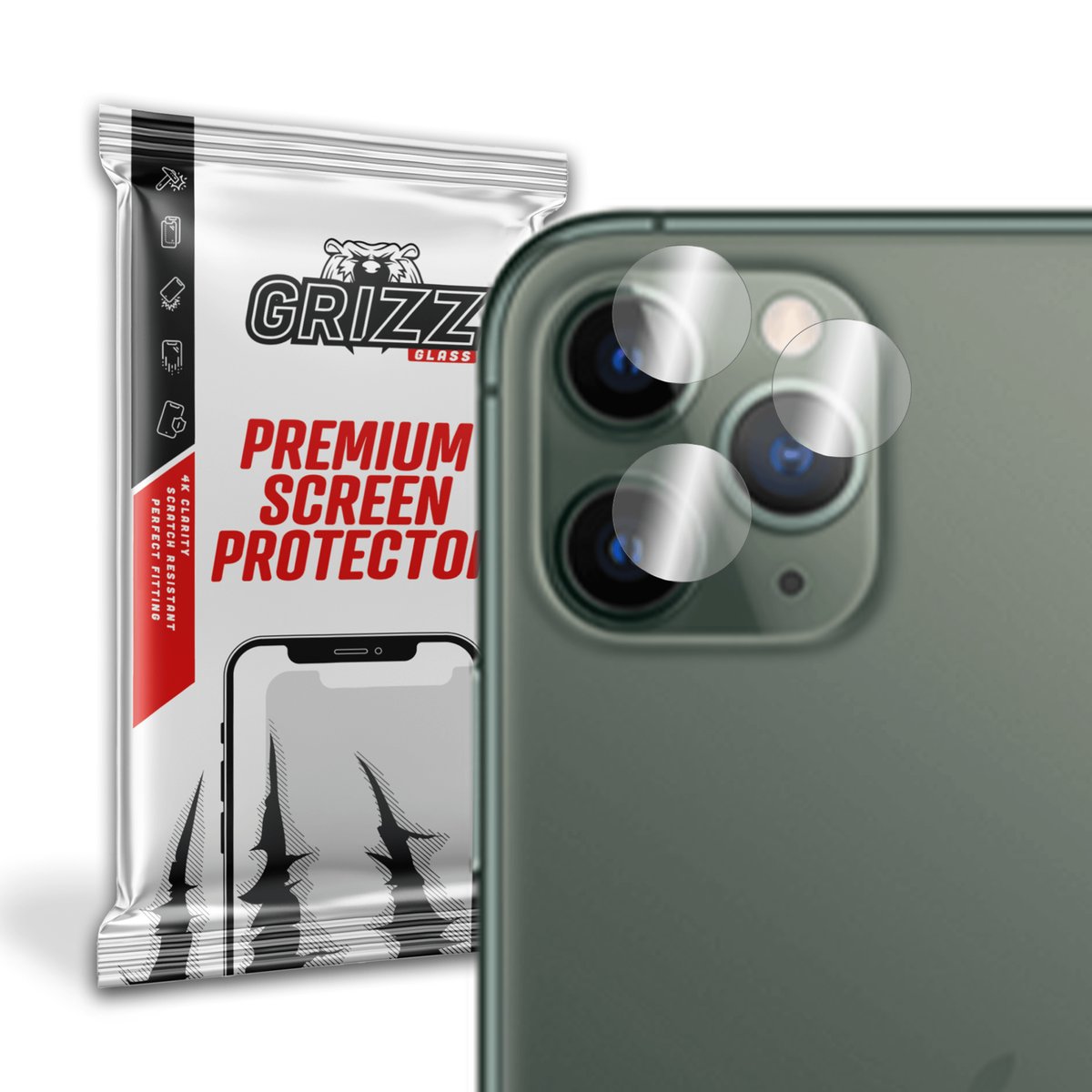 GrizzGlass HybridGlass Camera szkło hybrydowe na obiektyw do Apple iPhone 11 Pro Max